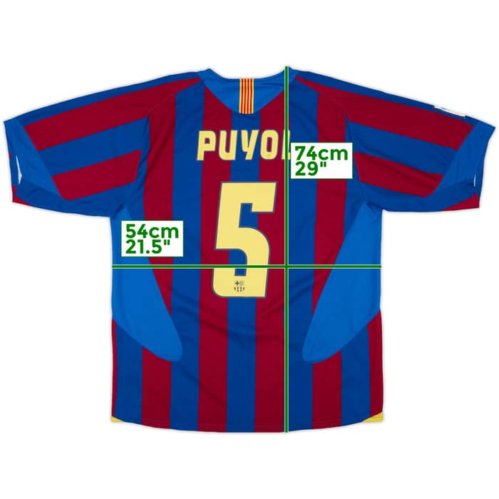 2005-06 Barcelona Home Shirt Puyol #5 - 8/10 - (L)