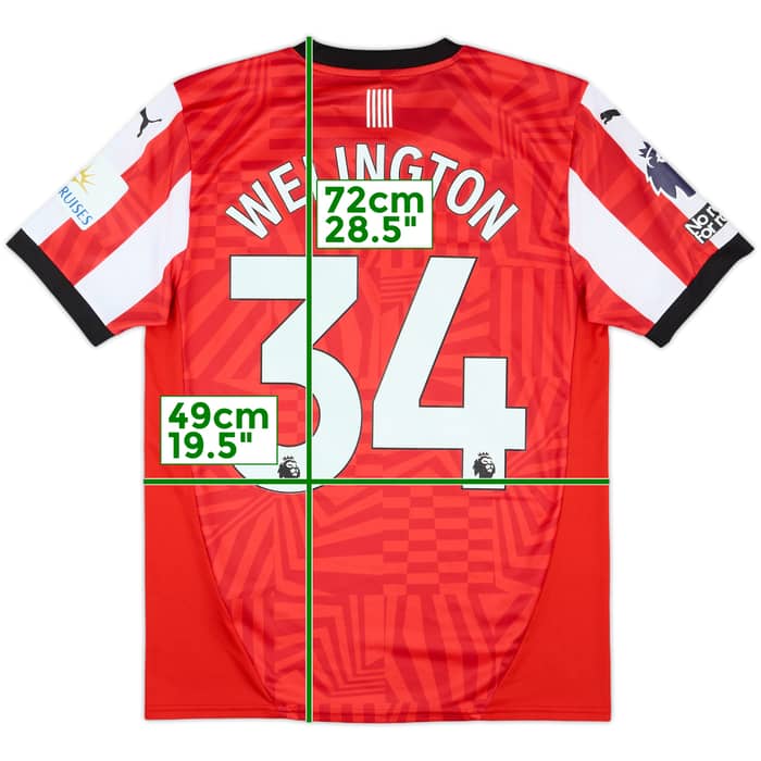 2024-25 Southampton Match Issue Home Shirt Welington #34