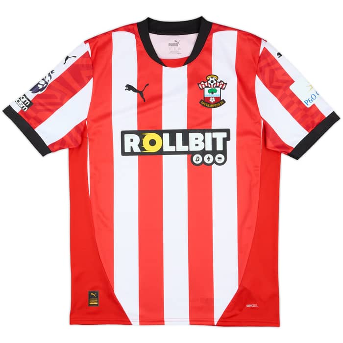 2024-25 Southampton Match Issue Home Shirt Downes #4