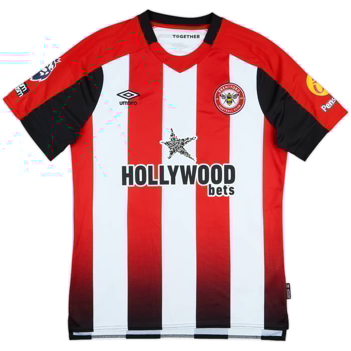 2023-24 Brentford Match Worn Home Shirt Norgaard #6