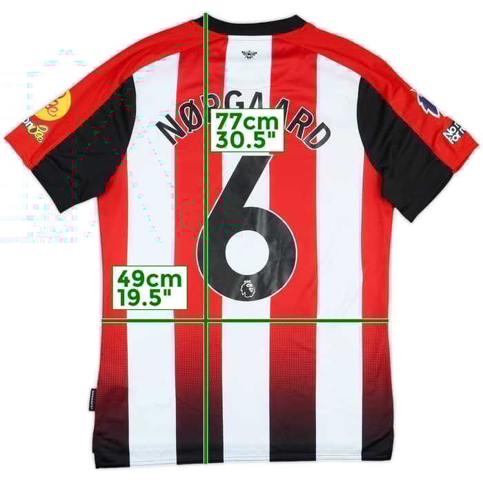 2023-24 Brentford Match Worn Home Shirt Norgaard #6