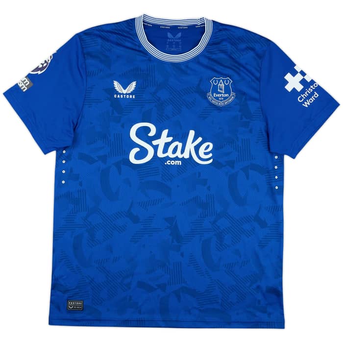 2024-25 Everton Match Issue Home Shirt Doucoure #16