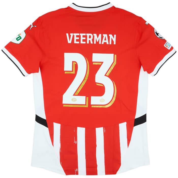 2024-25 PSV Match Issue Champions League Home Shirt Veerman #23
