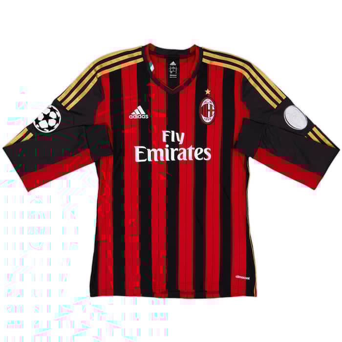 2013-14 AC Milan Home L/S Shirt Balotelli #45 - 6/10 - (S)
