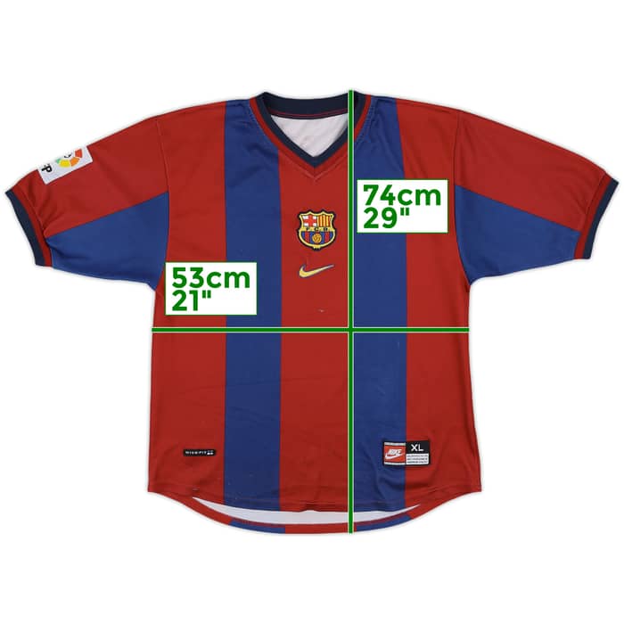 1998-00 Barcelona Home Shirt - 8/10 - (XL.Boys)