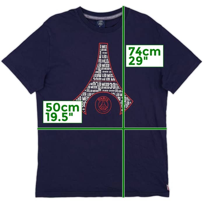 2021-22 Paris Saint Germain 'Messi #30' Cotton Tee - 8/10 - (L)