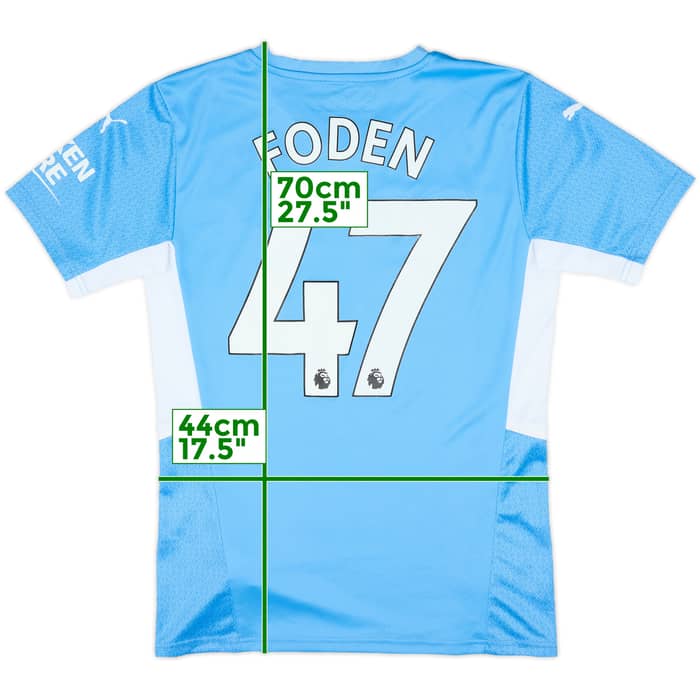 2021-22 Manchester City Home Shirt Foden #47 - 8/10 - (S)