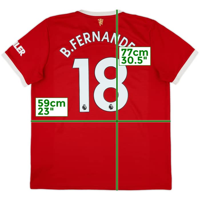 2021-22 Manchester United Home Shirt B.Fernandes #18 - 8/10 - (XL)