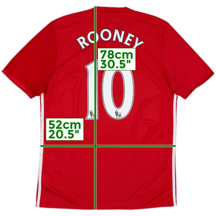 2016-17 Manchester United Home Shirt Rooney #10 - 6/10 - (L)