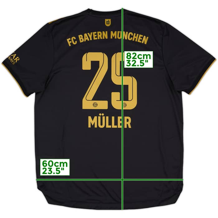 2021-22 Bayern Munich Authentic Away Shirt Muller #25 - 8/10 - (XL)