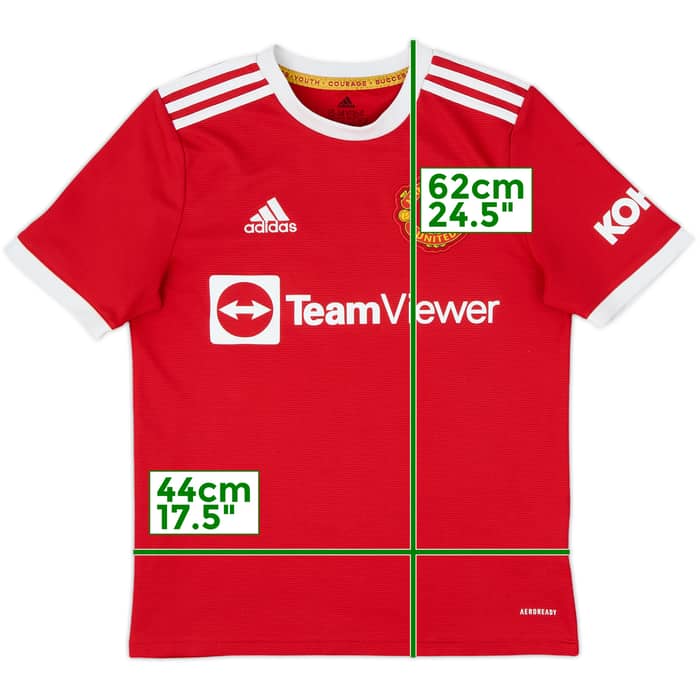 2021-22 Manchester United Home Shirt - 8/10 - (L.Boys)