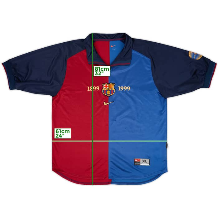 1999-00 Barcelona Centenary Home Shirt - 3/10 - (XL)