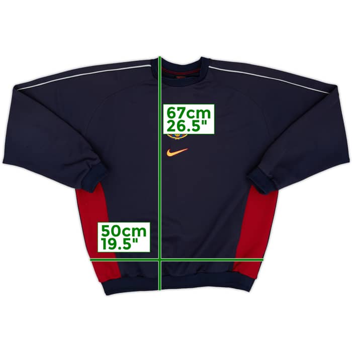 1999-00 Barcelona Nike Sweat Top - 8/10 - (M)