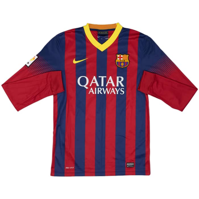 2013-14 Barcelona Home L/S Shirt Messi #10 - 6/10 - (S)