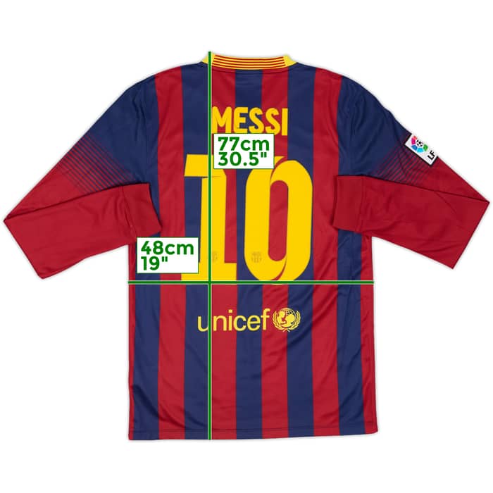 2013-14 Barcelona Home L/S Shirt Messi #10 - 6/10 - (S)