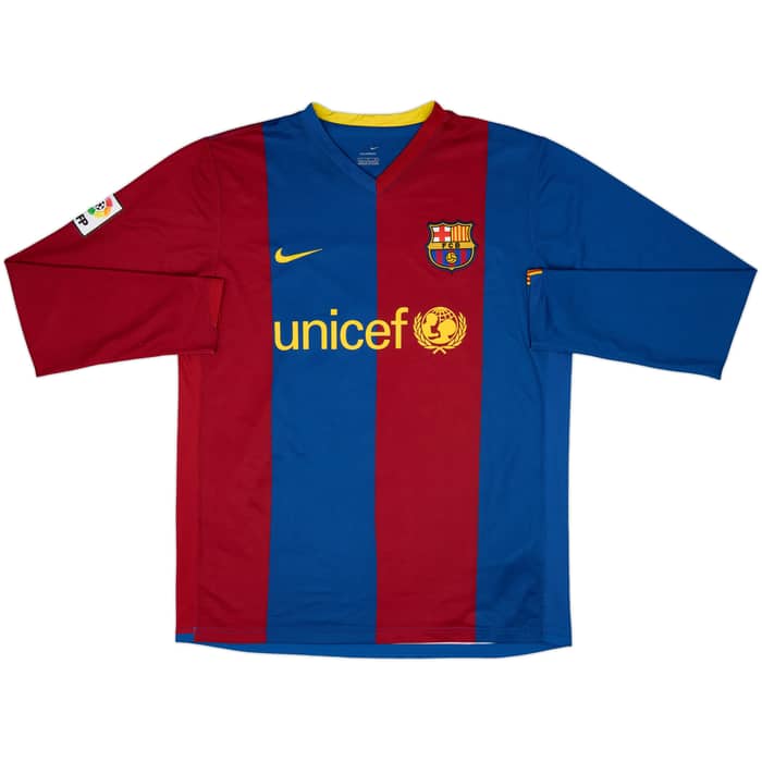 2006-07 Barcelona Home L/S Shirt Ronaldinho #10 - 7/10 - (L)