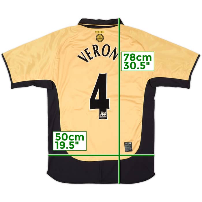 2001-02 Manchester United Centenary Away/Third Shirt Veron #4 - 10/10 - (M)