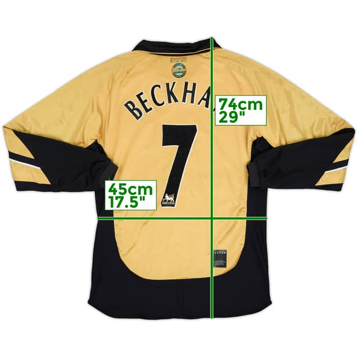 2001-02 Manchester United Centenary Away/Third L/S Shirt Beckham #7 - 8/10 - (S)
