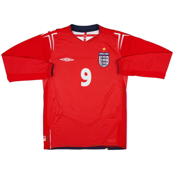 2004-06 England Away L/S Shirt Rooney #9 - 9/10 - (S)