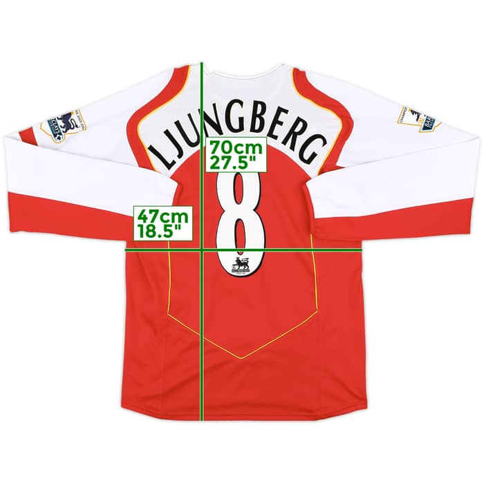 2004-05 Arsenal Home L/S Shirt Ljungberg #8 - 10/10 - (M)