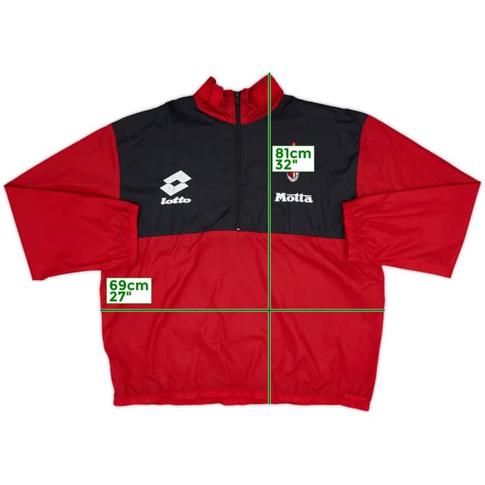 1994-95 AC Milan Lotto 1/4 Zip Training Top - 7/10 - (L)