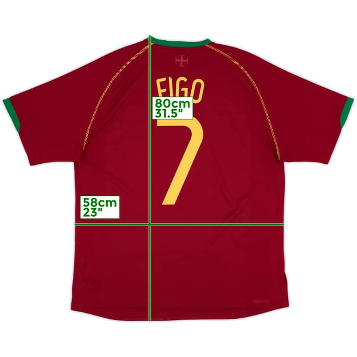2006-08 Portugal Home Shirt Figo #7 - 8/10 - (XL)