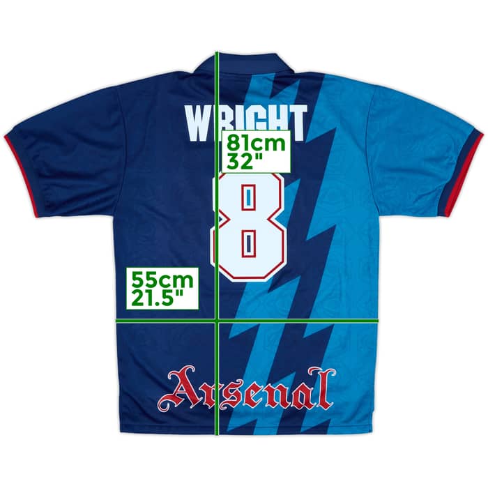 1995-96 Arsenal Away Shirt Wright #8 - 8/10 - (L)
