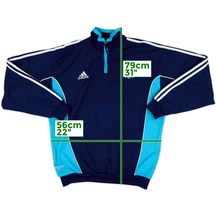 2000-01 Olympique Marseille adidas 1/4 Zip Sweat Top - 8/10 - (L)