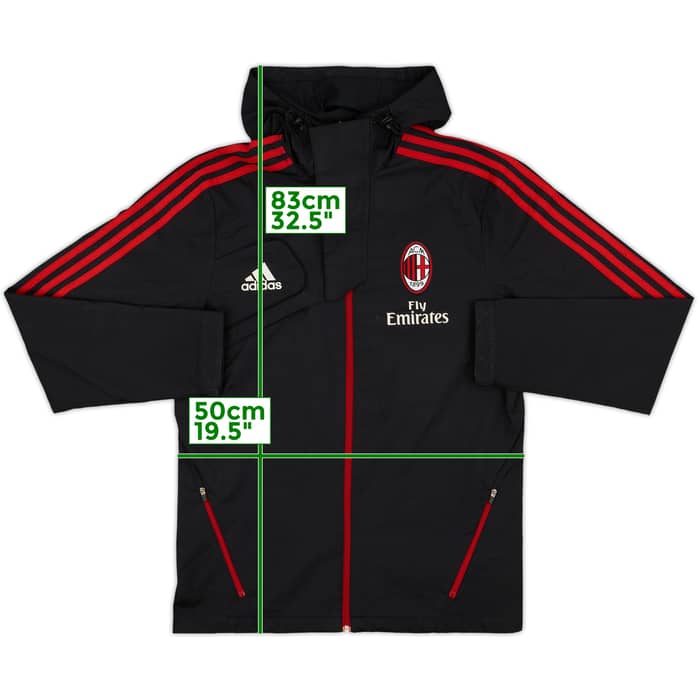 2012-13 AC Milan adidas Hooded Rain Jacket - 9/10 - (S)