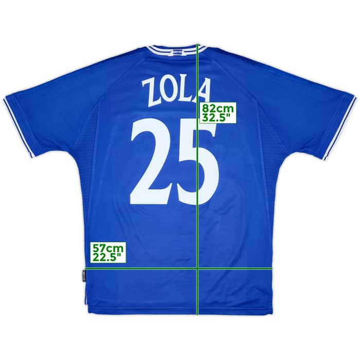 1999-01 Chelsea Home Shirt Zola #25 - 9/10 - (XL)