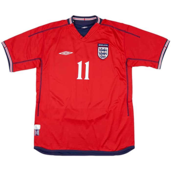 2002-04 England Away Shirt Heskey #11 - 10/10 - (L)