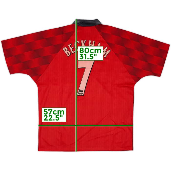 1996-98 Manchester United Home Shirt Beckham #7 - 6/10 - (L)