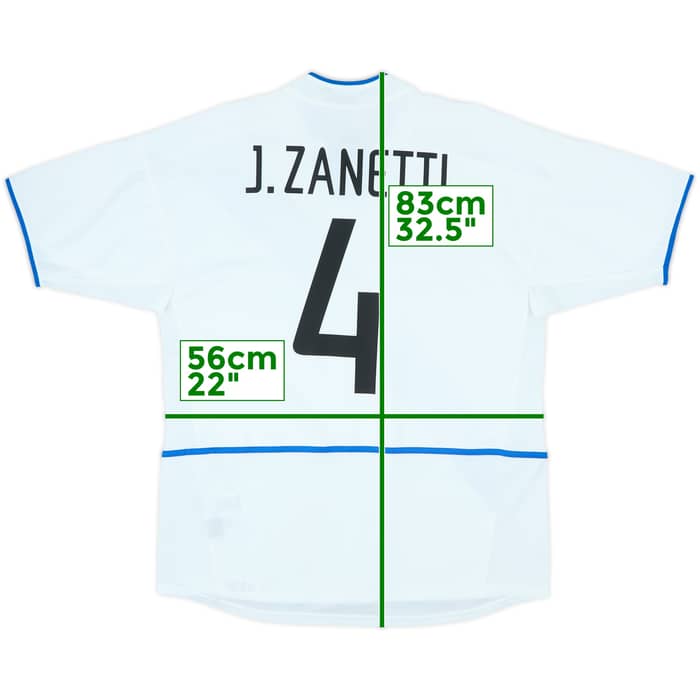 2002-03 Inter Milan Away Shirt Zanetti #4 - 8/10 - (L)