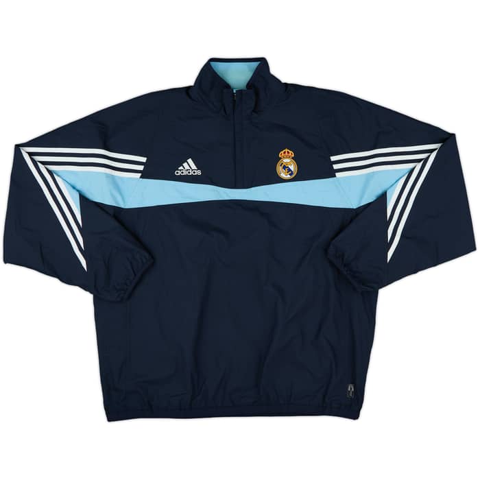 2003-04 Real Madrid adidas Reversible 1/4 Zip Drill Top - 8/10 - (L)