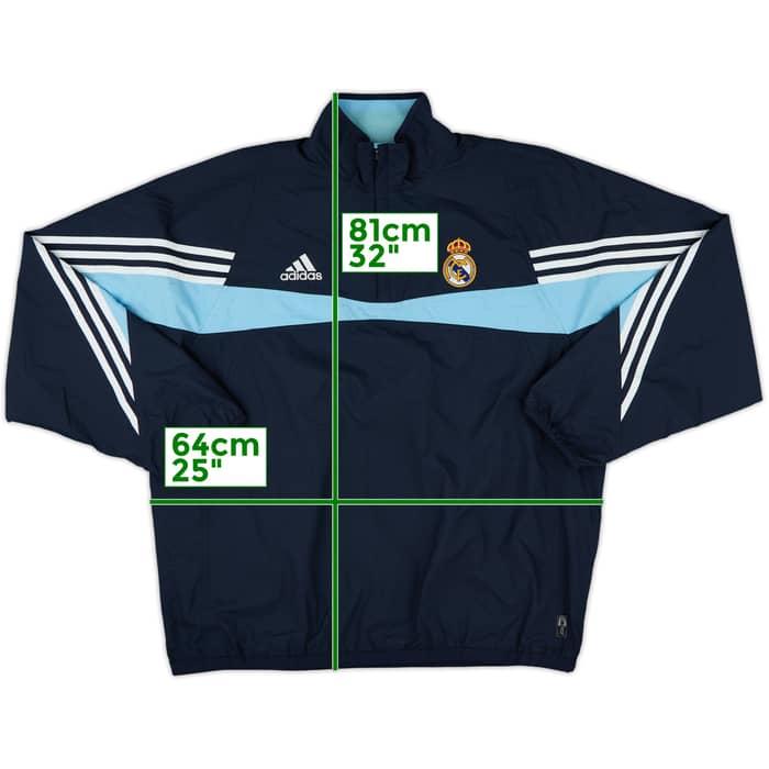 2003-04 Real Madrid adidas Reversible 1/4 Zip Drill Top - 8/10 - (L)