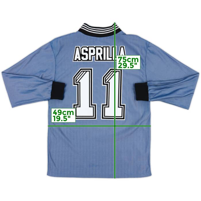 1996-97 Newcastle Away L/S Shirt Asprilla #11 - 8/10 - (M)