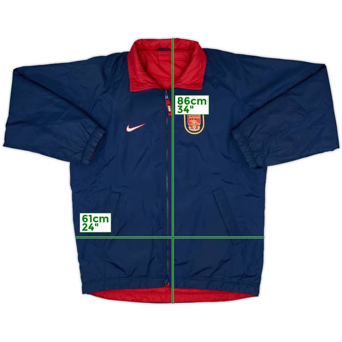 1998-99 Arsenal Nike Reversible Padded Bench Coat - 7/10 - (XL)