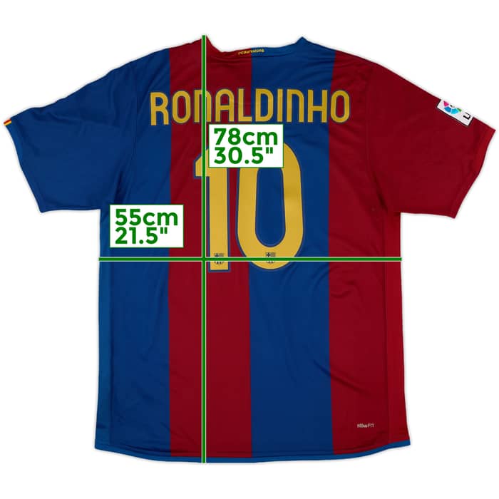 2006-07 Barcelona Home Shirt Ronaldinho #10 - 8/10 - (L)