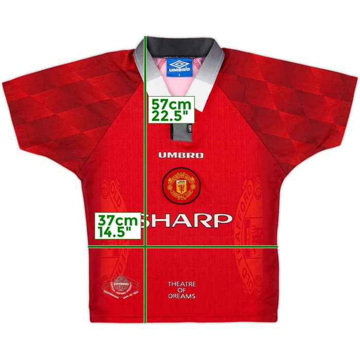 1996-98 Manchester United Home Shirt - 8/10 - (S.Boys)