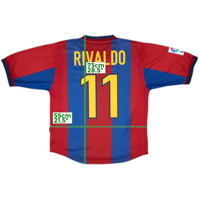 1998-00 Barcelona Home Shirt Rivaldo #11 - 6/10 - (M)