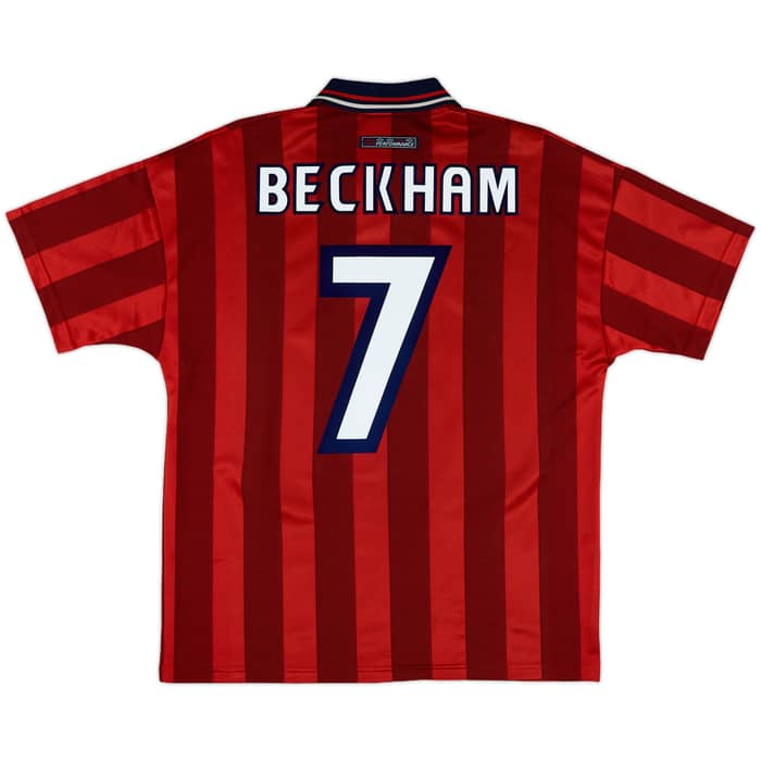 1997-99 England Away Shirt Beckham #7 - 9/10 - (M)