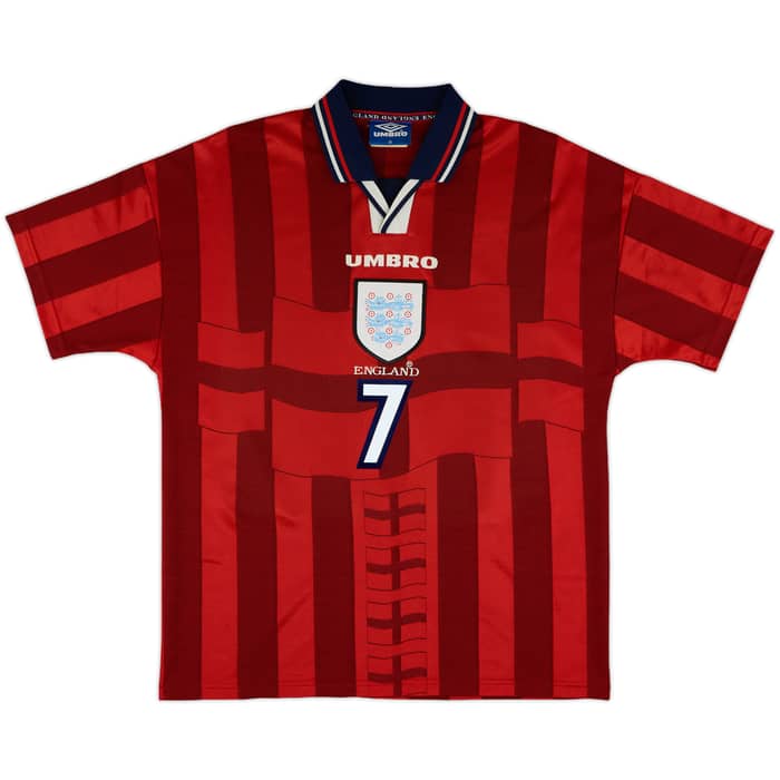 1997-99 England Away Shirt Beckham #7 - 9/10 - (M)