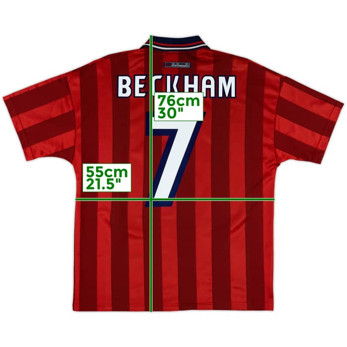 1997-99 England Away Shirt Beckham #7 - 9/10 - (M)