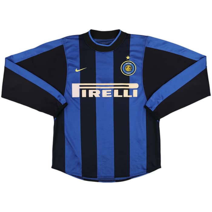 2000-01 Inter Milan Home L/S Shirt Ronaldo #9 - 7/10 - (S)