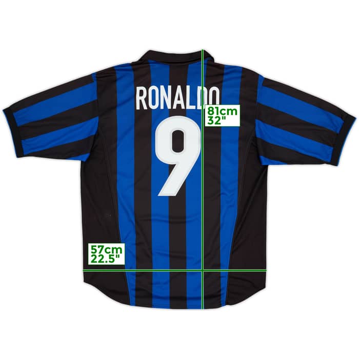 1998-99 Inter Milan Home Shirt Ronaldo #9 - 9/10 - (L)