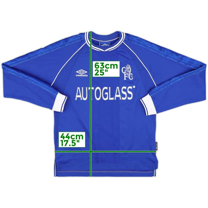 1999-01 Chelsea Home L/S Shirt - 7/10 - (Y)