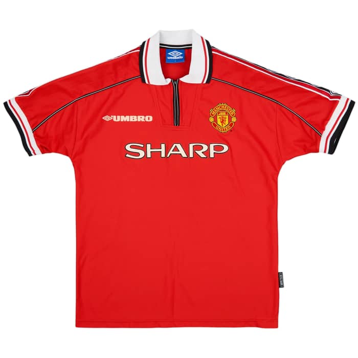 1998-00 Manchester United Home Shirt Beckham #7 - 8/10 - (L)