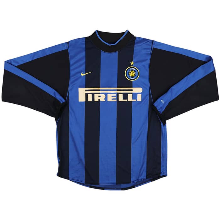 2000-01 Inter Milan Home L/S Shirt Ronaldo #9 - 8/10 - (M)
