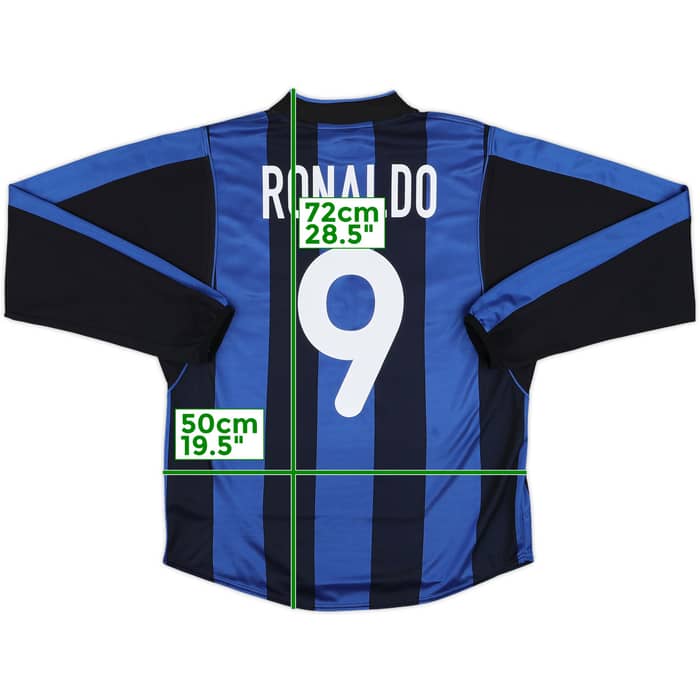 2000-01 Inter Milan Home L/S Shirt Ronaldo #9 - 8/10 - (M)