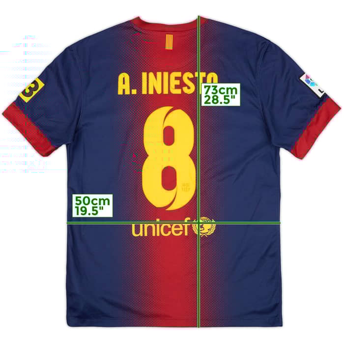 2012-13 Barcelona Home Shirt A.Iniesta #8 - 7/10 - (M)